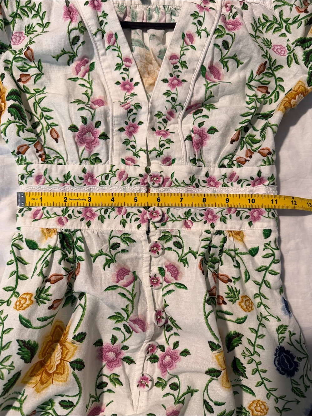 FARM RIO Folk Floral Linen Blend Wide-Leg Jumpsuit — Size XXS - Picture 12 of 15